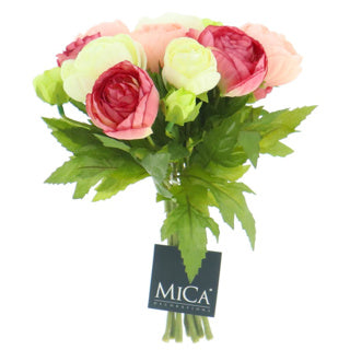 Kunst boeket ranonkel roze | 2 stuks