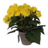 Edelman kunstplant begonia geel in pot | 2 stuks