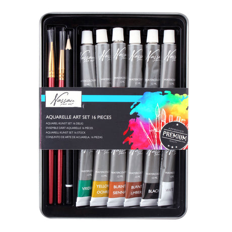 Creative craft group aquarelverf met accessoires, 16dlg.