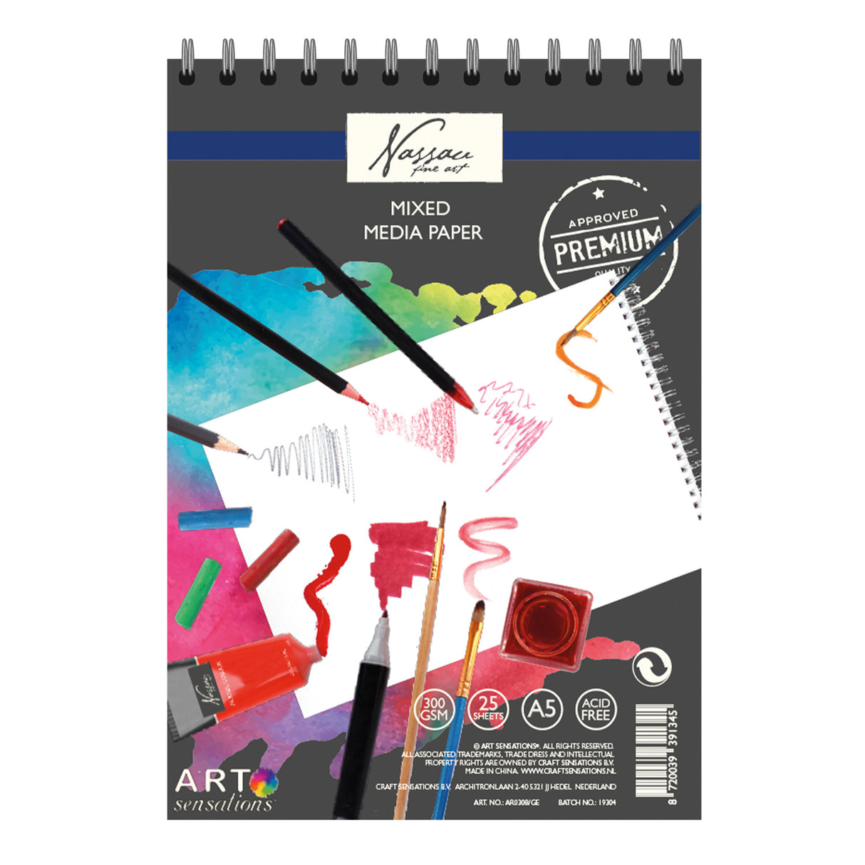 Creative Craft Group Sketchbook Mixed Media Paper A5, 25 listů