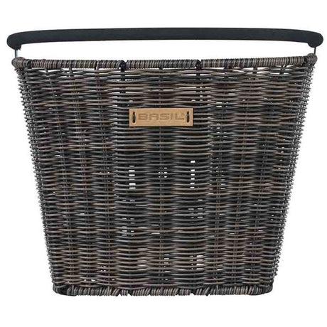 Basil Bremen Rattan Look KF - fietsmand - voorop - donkerbruin