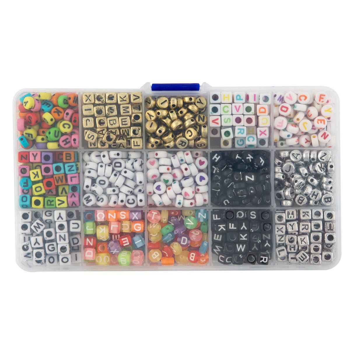 Letter Beads In Storage Box, 15 Designs