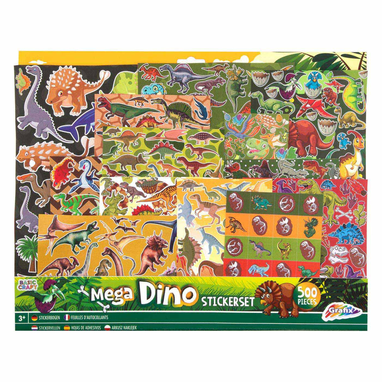 Mega Stickerset Dinosaurus, 500e.