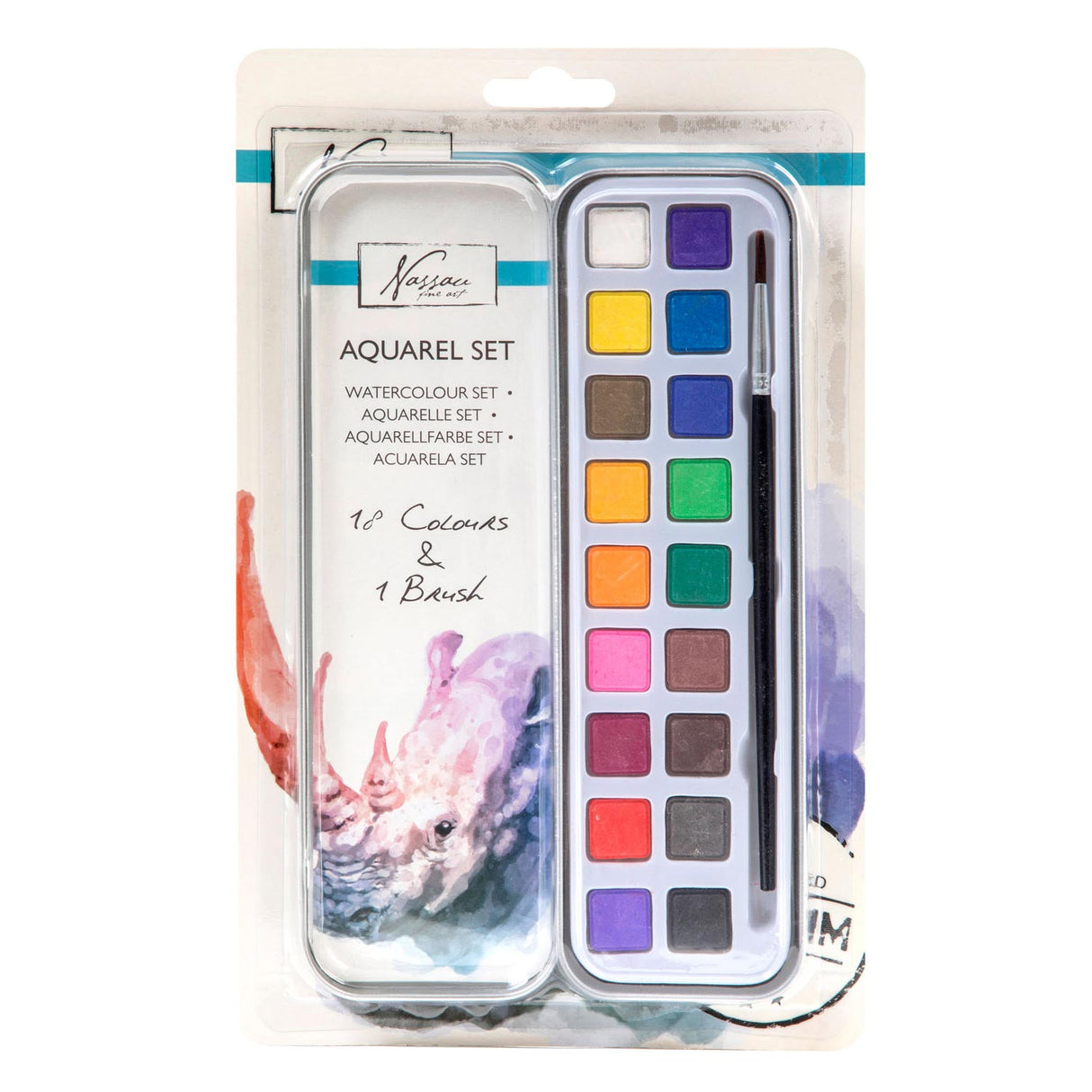 Ensemble de peinture Nassau Aquarel, 18 couleurs