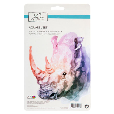 Nassau fine art nassau aquarel verfset, 18 kleuren