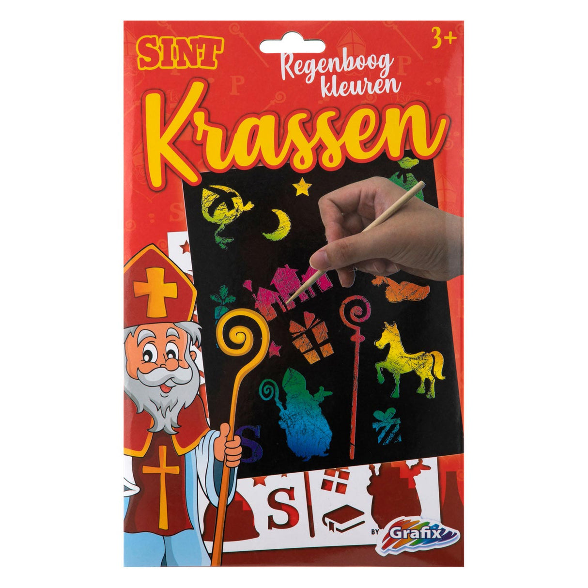 Grafix Sinterklaas raye les couleurs arc-en-ciel