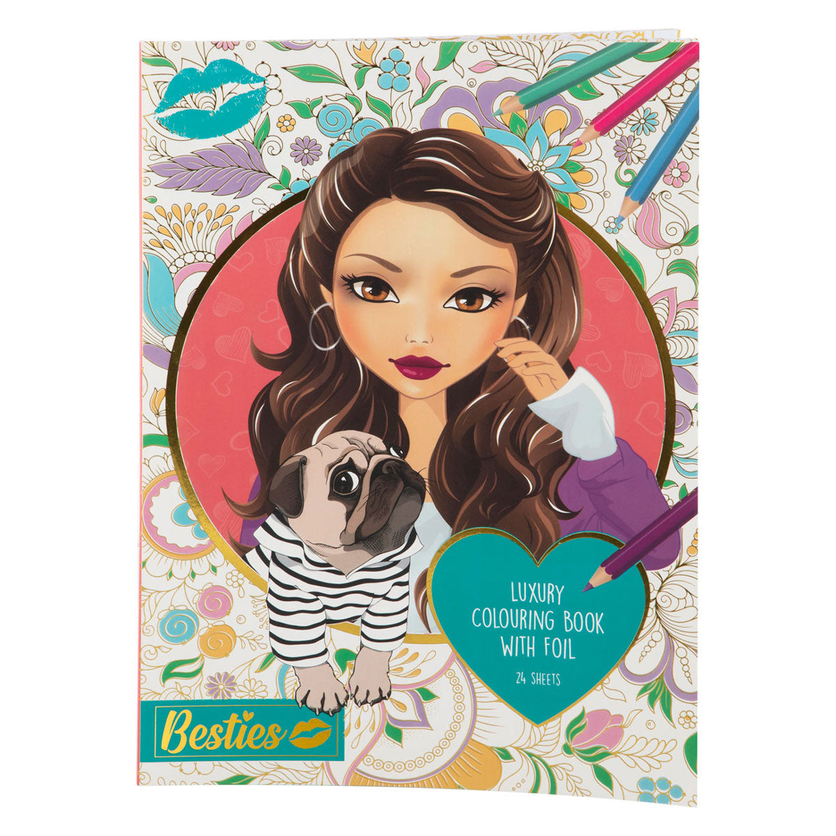 Besties Luxury Coloring Book med folie A4