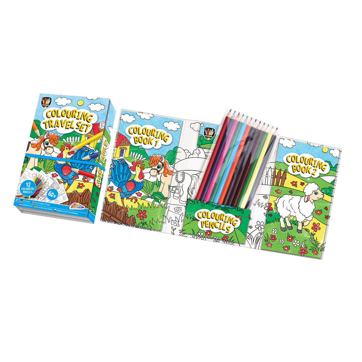 Grafix Color Books (2.) Med Pencils Farm