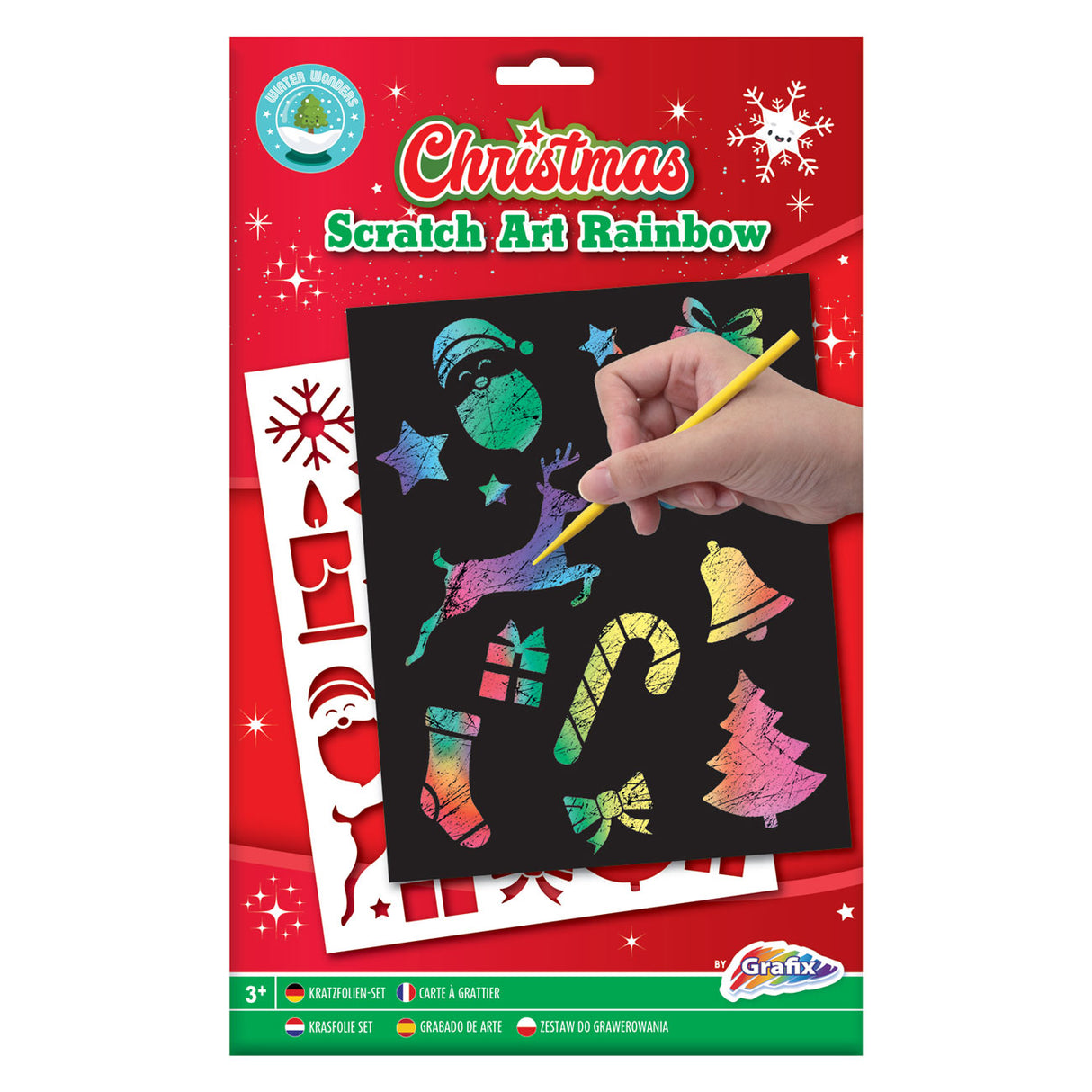 Grafix Scratchkunst Regenboog Christmas A5