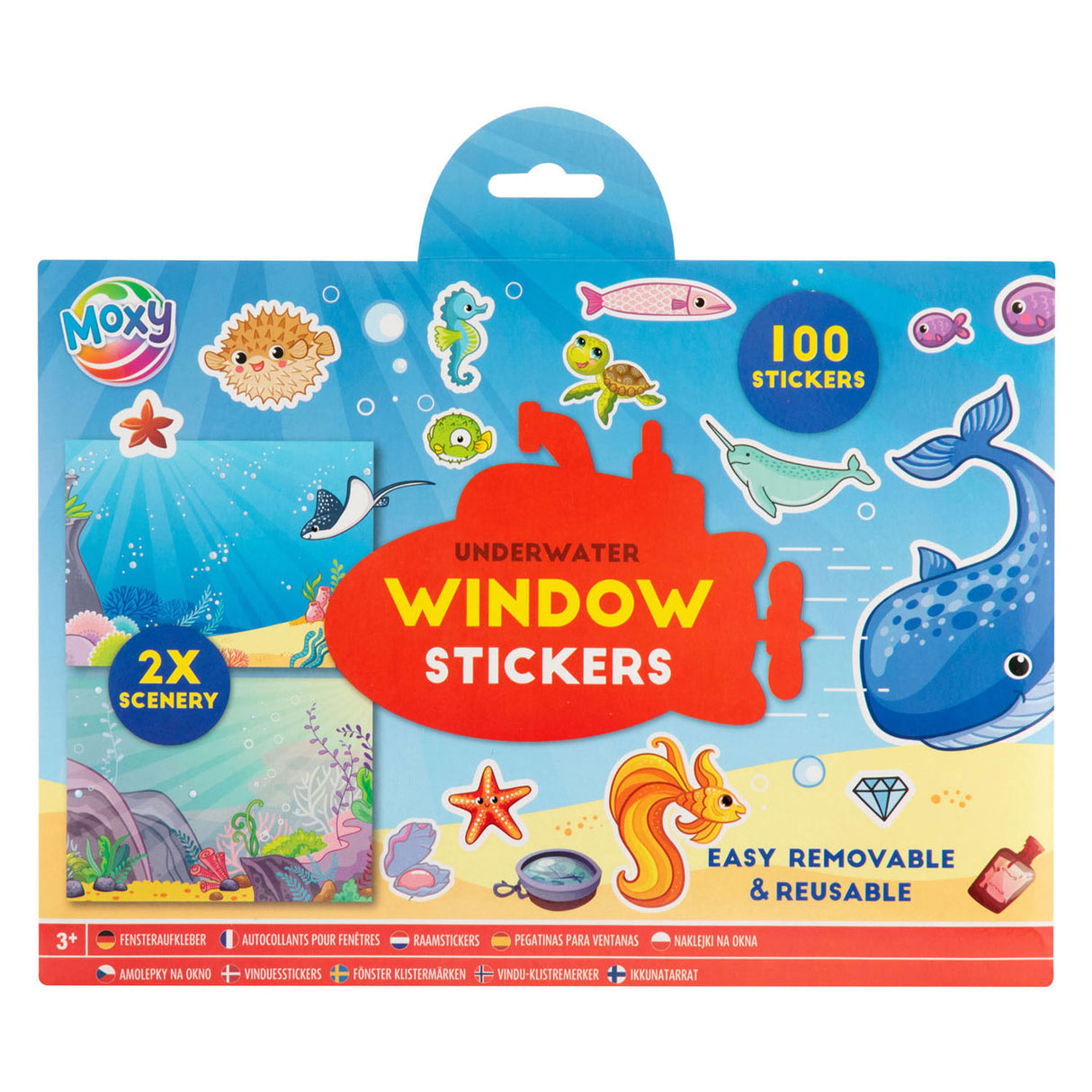 Creative craft group raamstickers met 2 sticker scenes onderwaterwereld, 100st.