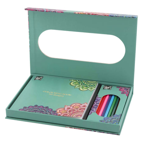 Creative craft group kleurset mandala met 10 kleurpotloden
