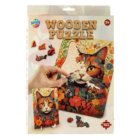 Creative craft group houten puzzel kat - unieke vormen - 130st.