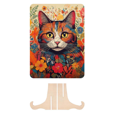 Creative craft group houten puzzel kat - unieke vormen - 130st.