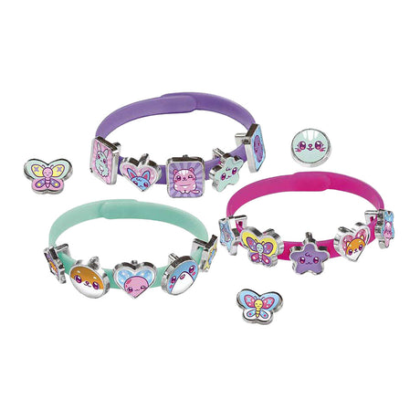 Totum mini mymy kawaii schuifarmbandjes maken - 3 stuks - met 18 dierenbedels - speelgoed kinderen - knutselen - voor meisjes - ook voor kleuters - vanaf 3 jaar