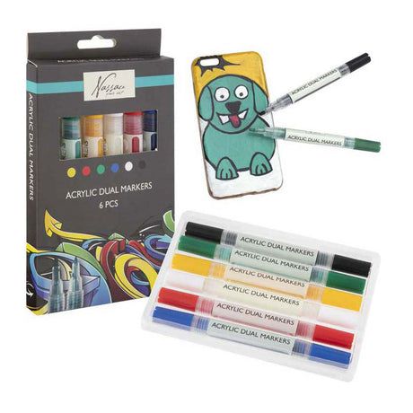Creative craft group nassau acryl marker set met dubbele punt - 6st.