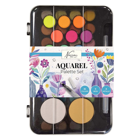 Creative craft group nassau aquarel verfset met palet - 36 kleuren