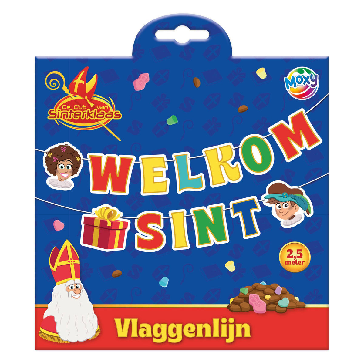 Creative craft group club van sinterklaas vlaggenlijn welkom sinterklaas - 20x20cm