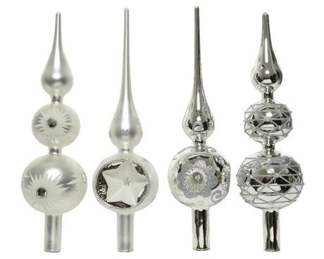 Decoris piek glas zilver 31cm