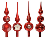 Decoris piek van glas in kerstrood rood dia8x31cm