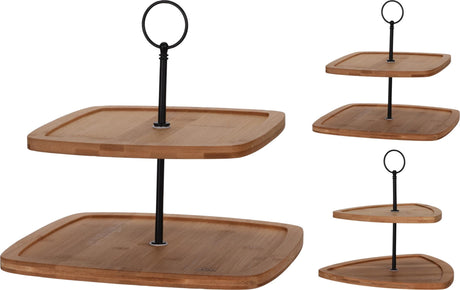 Home styling etagere bamboe 2-laags etagere bamboe 2-laags