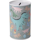 Spaarpot blik met kinderafbeelding 8x8x13cm