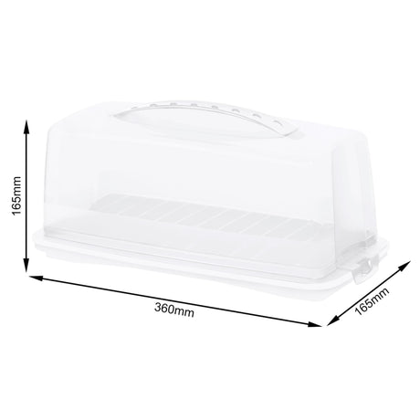 Rotho fresh cakedoos rechthoek 36x16.5x16.5 cm wit transparant
