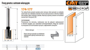 Cmt molen hm d=24 i=20 l=70 s=8 recht, met een boormes