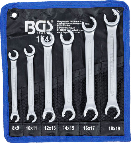 Bgs technic open double ring wrench set sw 8 x 9 - 18 x 19 mm 6 pcs.