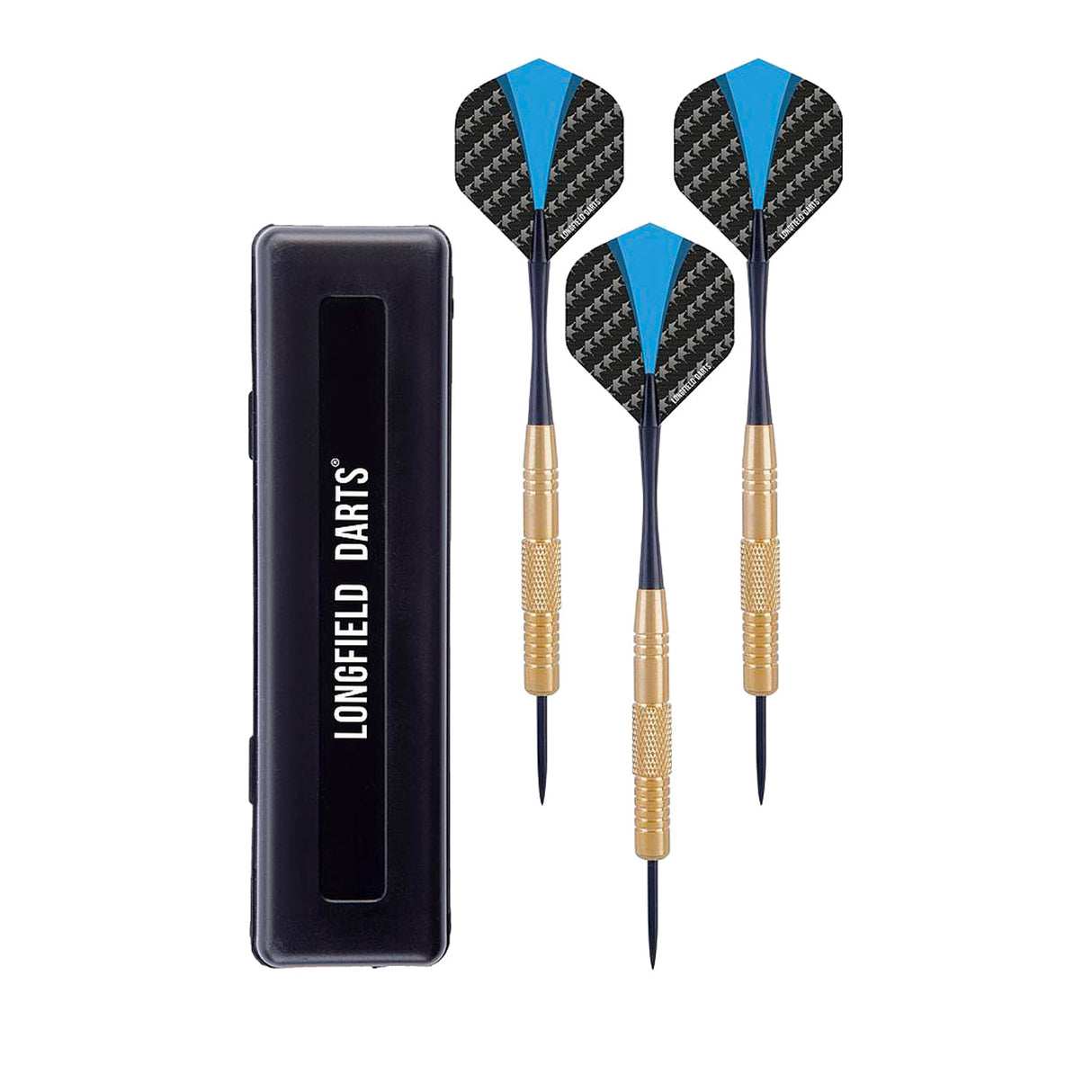 Longfield games Steeltip Dartpijl Set 22 gram Goud Blauw 3 stuks