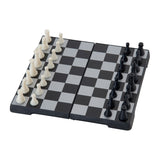 Longfield games Schaakset reisspel 16x16 cm inklapbaar zwart