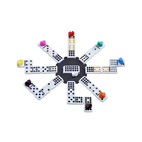 Domino mexican train in houten koffer