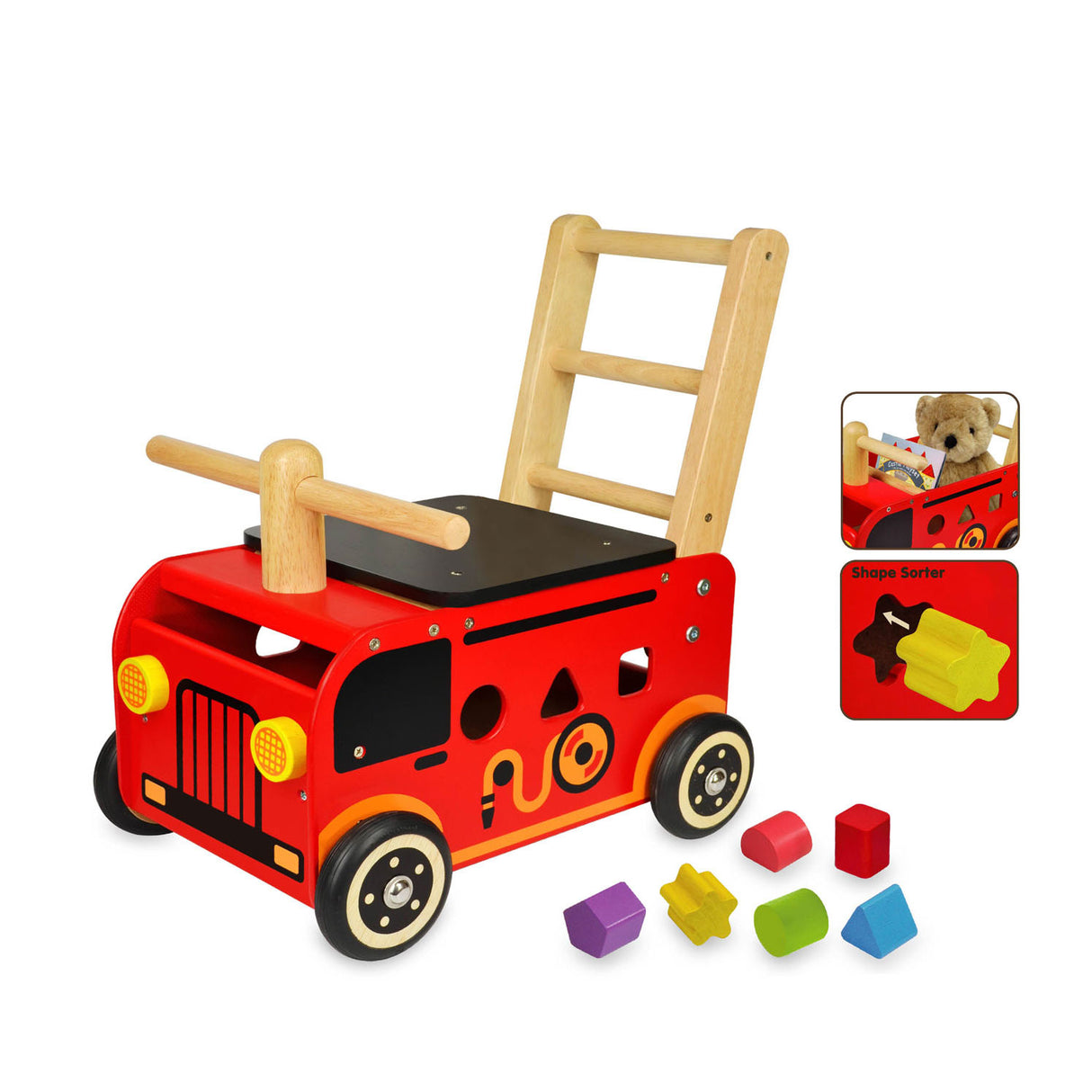 Ich bin Toy Walking Push Car Fire Brigade