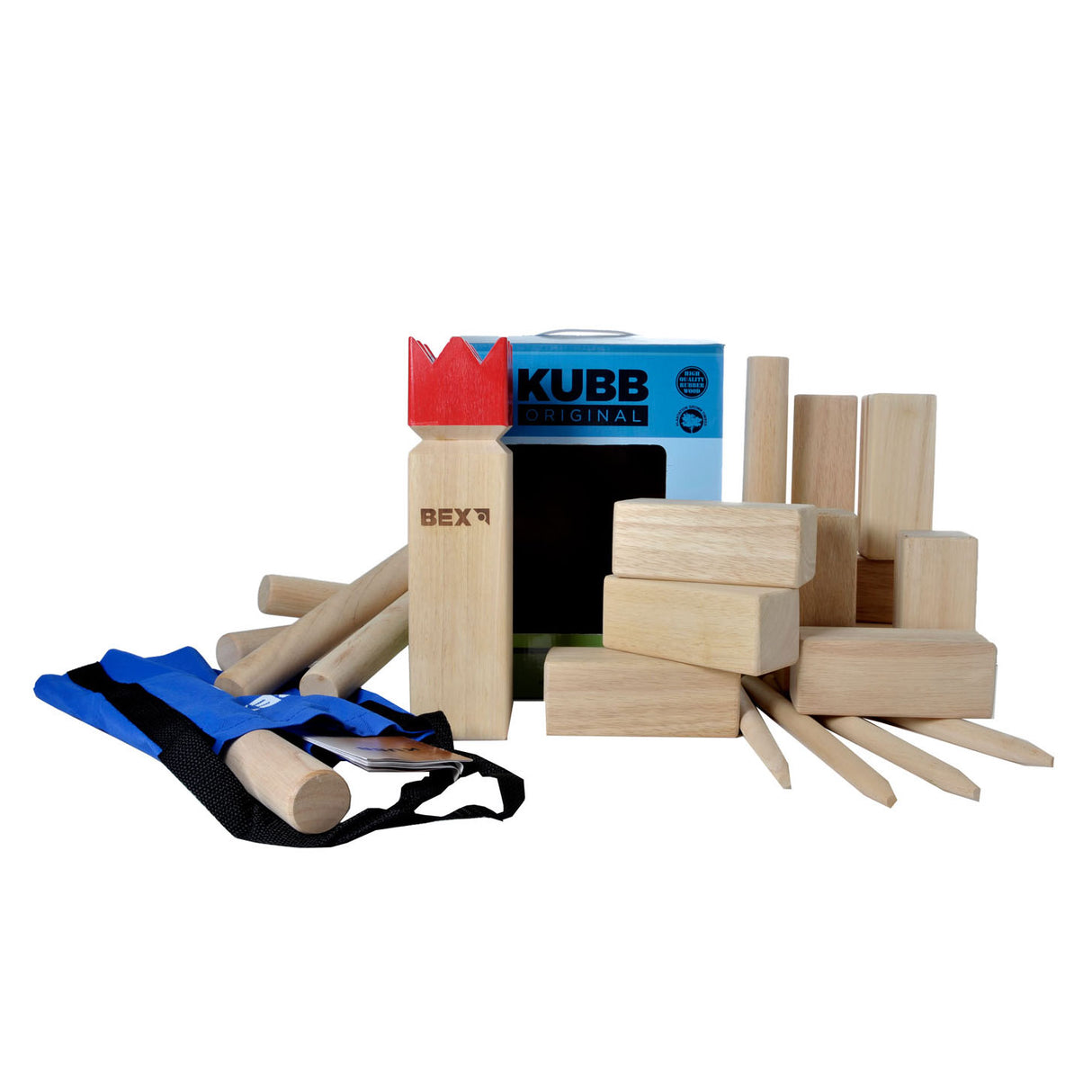 Kubb Original Rubberhout med Red King