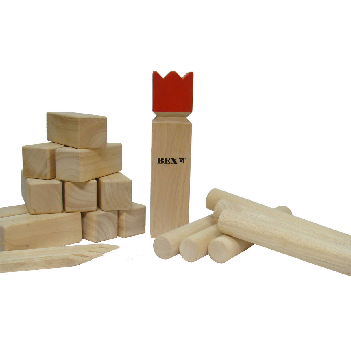 Kubb Original Rubberhout s Red King