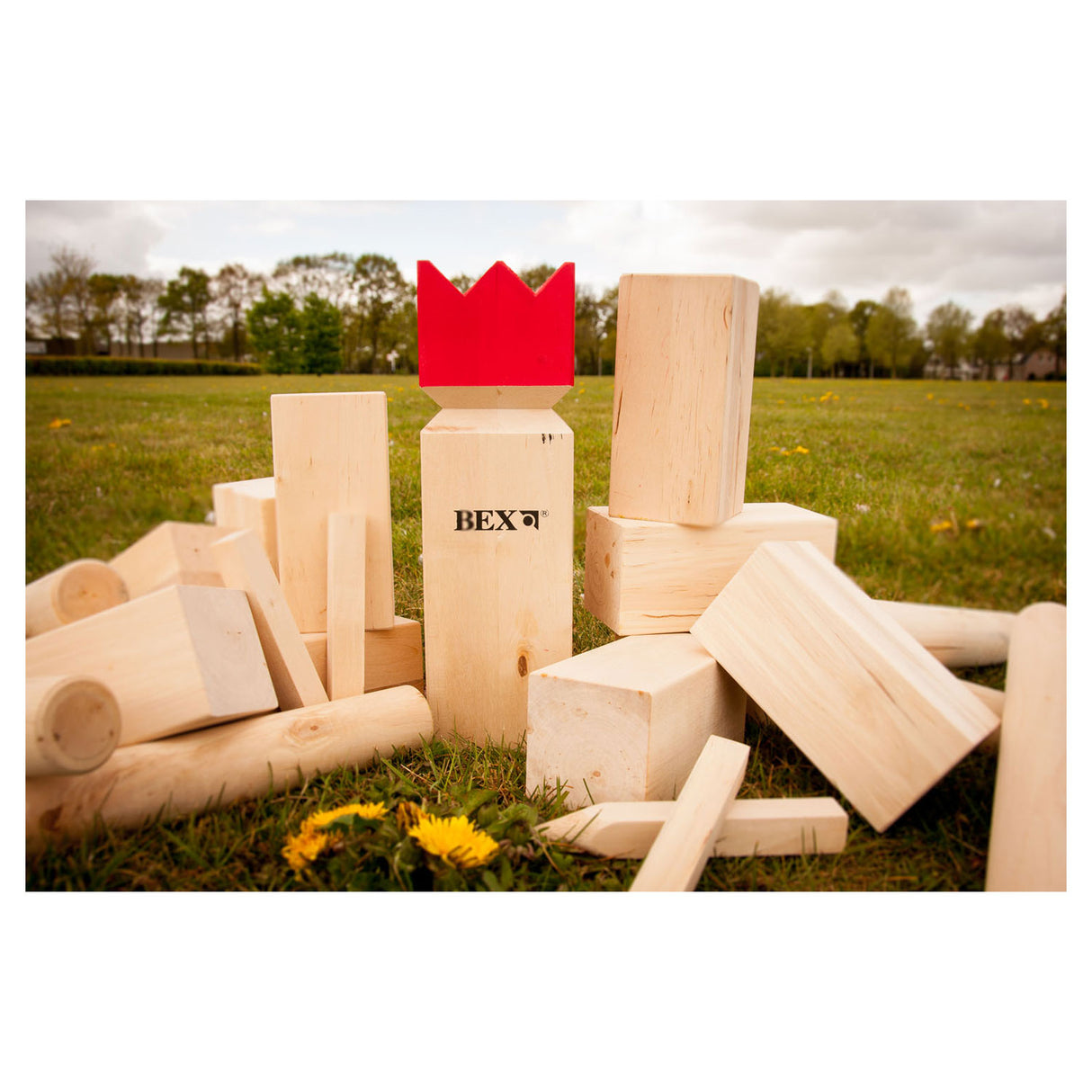 Kubb Original Rubberhout s Red King