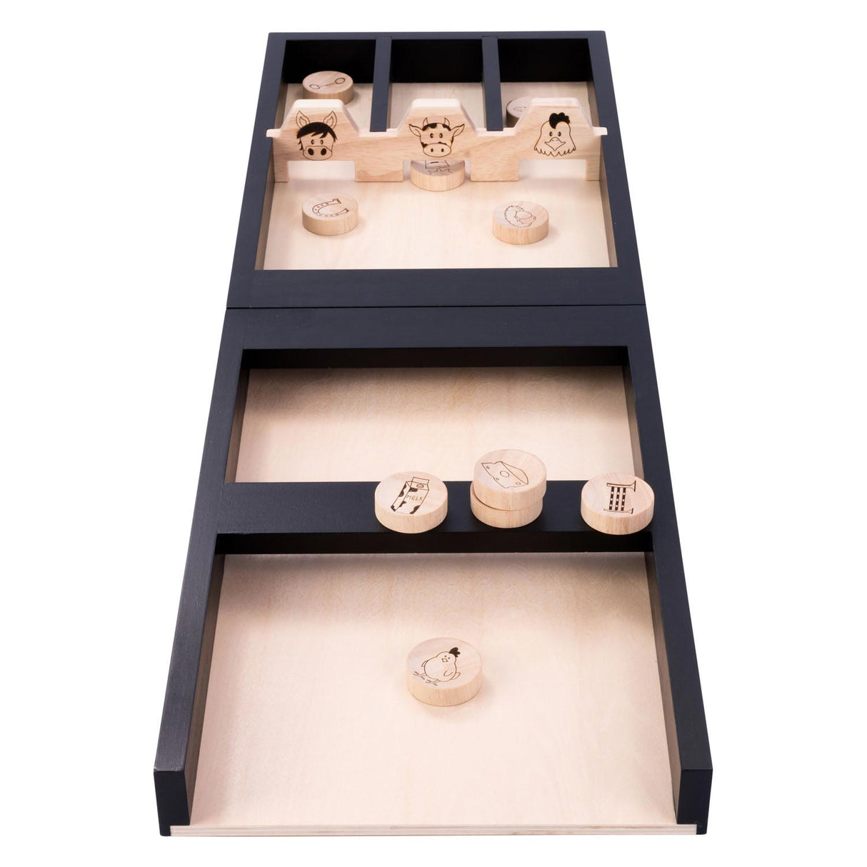 Animali shuffleboard per bambini in legno, 80 cm