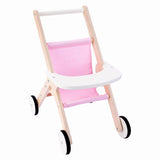 Engelhart poppenwandelwagen – houten poppenwagen – roze – 45 x 33 x 50 cm – poppenwagen voor kinderen – rollenspel speelgoed –