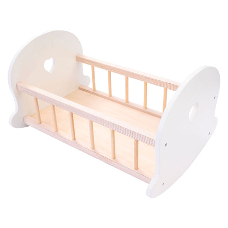 Angel toys poppenbedje schommelwieg, grijs wit