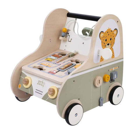 Houten loopwagen auto jack jacky