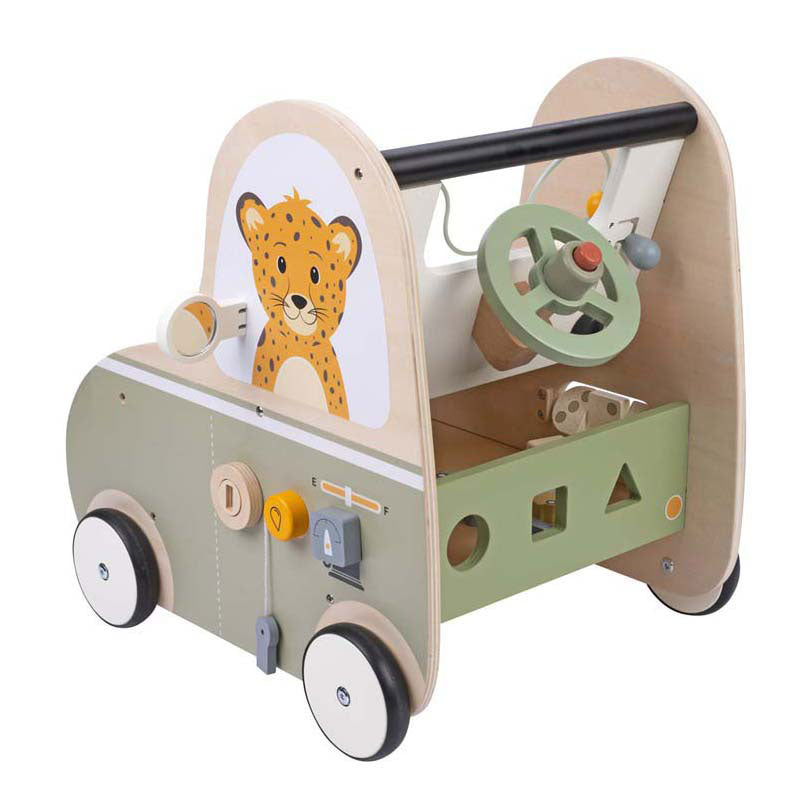 Houten loopwagen auto jack jacky