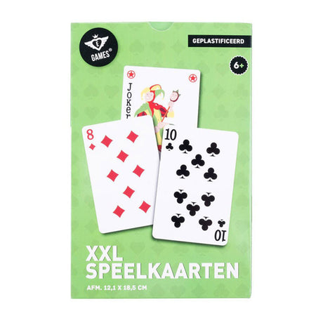 Longfield xxl speelkaarten 12,1 x 18,5 cm – geplastificeerd papieren kaartspel (54 kaarten) – extra groot kaartspel voor gezelschapsspellen familiespel – engelhart
