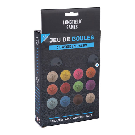 Engelhart jeu de boules houten buts set – 24 stuks fluor naturel – ø30 mm – pétanque – longfield
