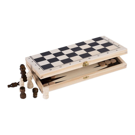 Engelhart schaak backgammon cassette hout 30x16x4 cm | 2 stuks