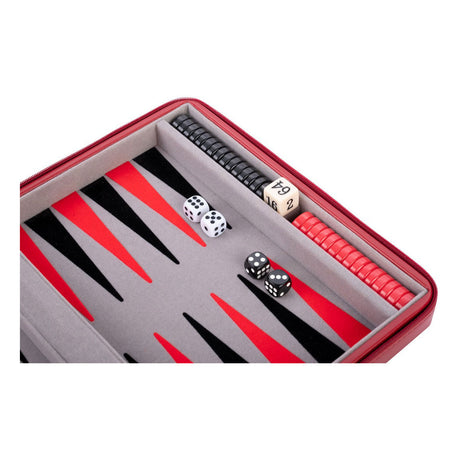 Engelhart backgammon reisspel met rits - rood
