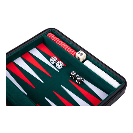 Engelhart backgammon reisspel met rits - zwart