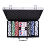 Longfield pokerset in zilveren koffer met 300 chips (11,5 g) – compleet met kaarten, dealer buttons dobbelstenen – engelhart