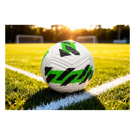 Engelhart voetbal wit groen zwart maat 5 – 400 gram – speelbal voor buiten, training en recreatief gebruik
