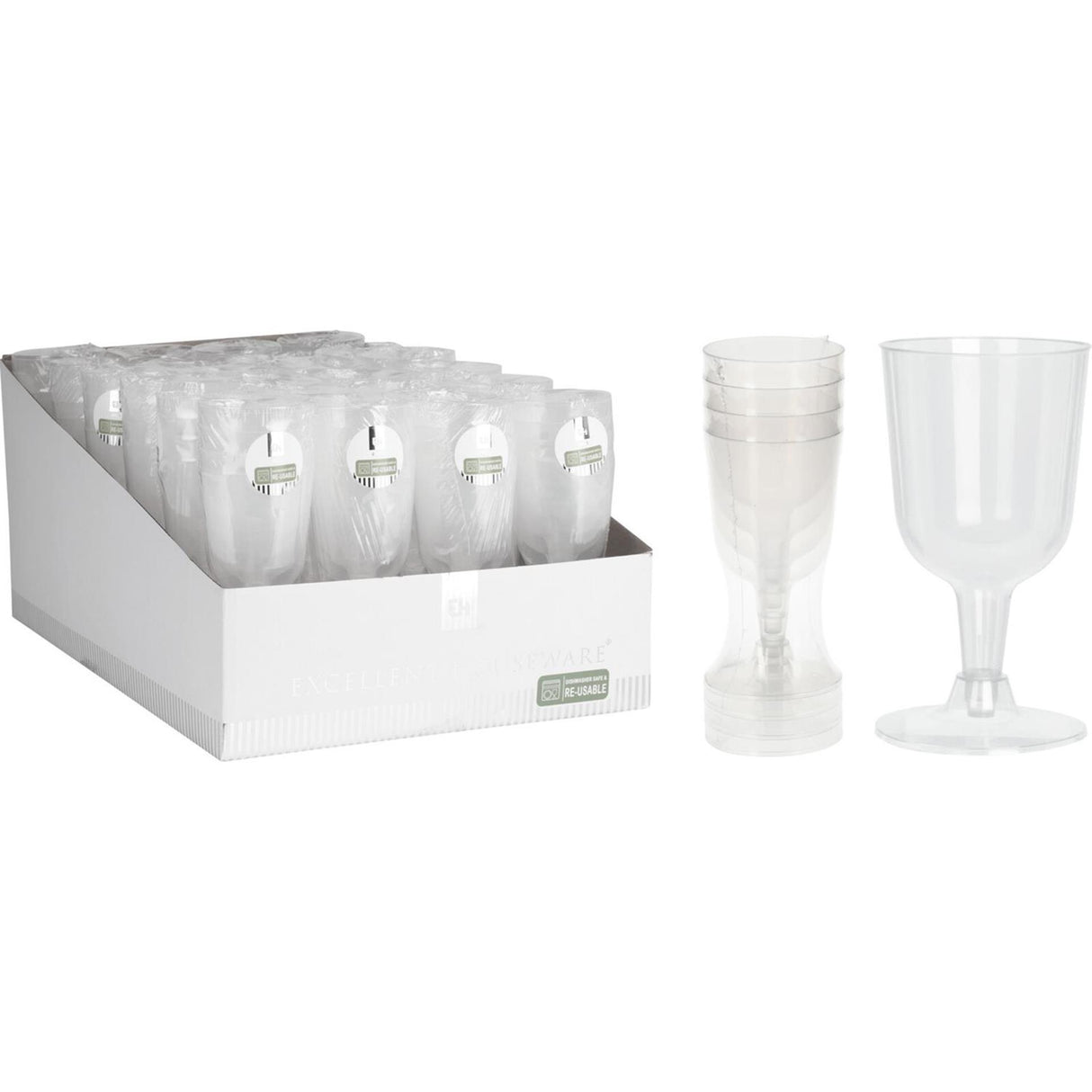 Excellent houseware wijnglas kunststof 160ml 4-delig