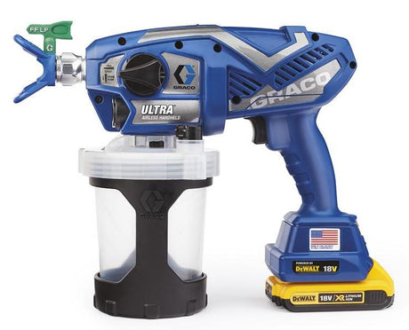 Graco ultra airles verfpistool ( 2 x batterij 2ah dewalt+-lader ) + zak