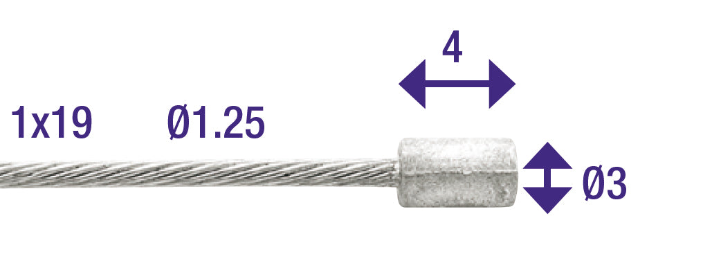 Elvedes Gas-Binnenkabel Universal 2250mm 7.7 Wire V-nipple (on map)